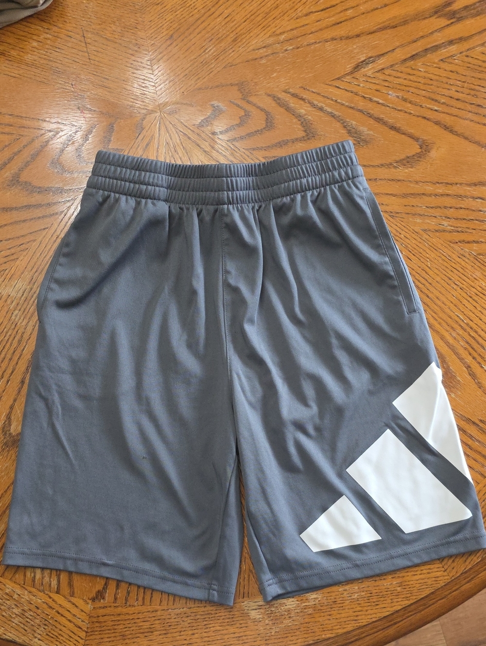adidas Gray Kids' Athletic Shorts with White Logo